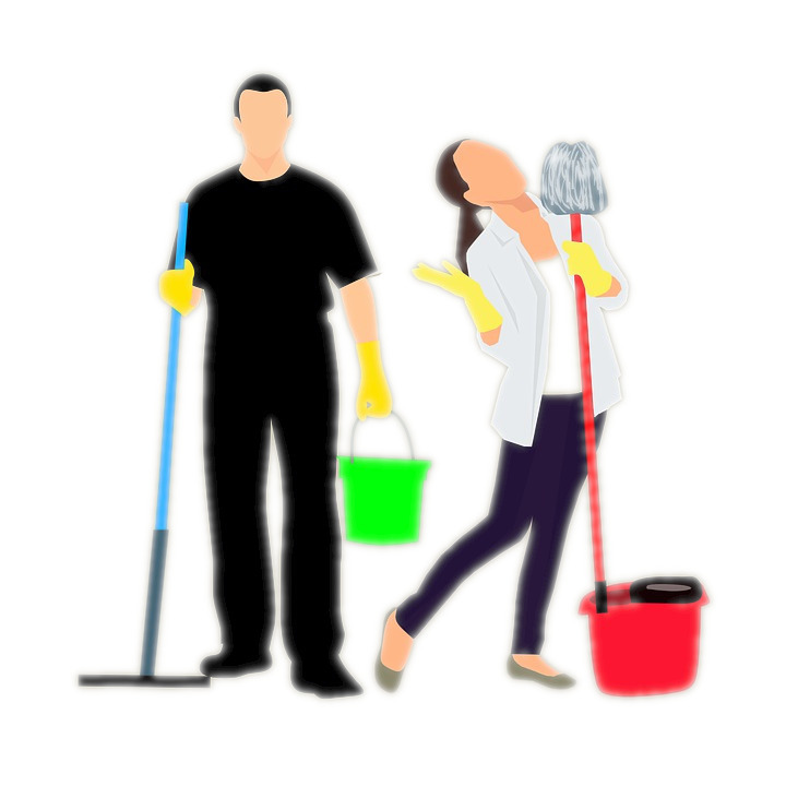 Ilustracija čistača i čistačice - Clear Choice agencija za čišćenje Split